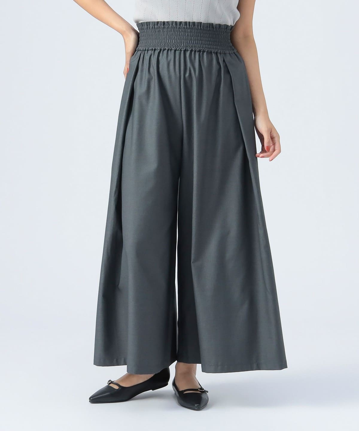タック ワイドパンツ パンツ WOMEN CHARCOAL ONE SIZE タック ワイドパンツ パンツ WOMEN CHARCOAL ONE SIZE
