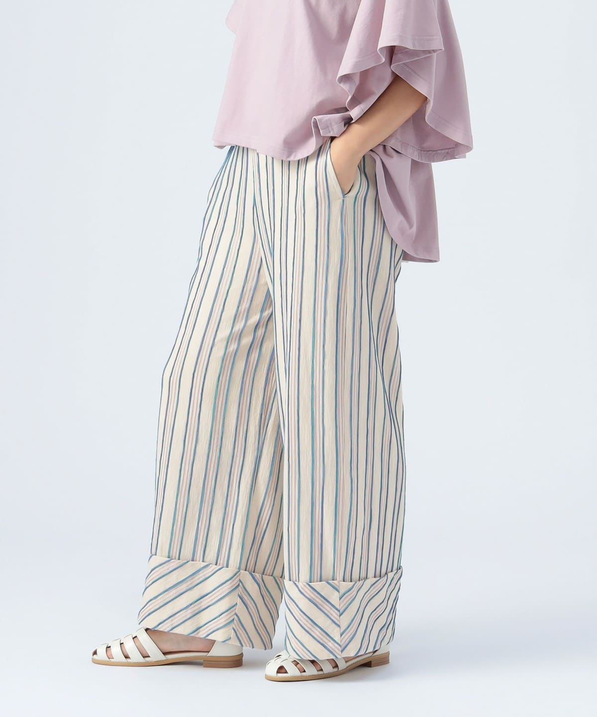 ストライプ ジャカード パンツ パンツ WOMEN IVORY ONE SIZE ストライプ ジャカード パンツ パンツ WOMEN IVORY ONE SIZE
