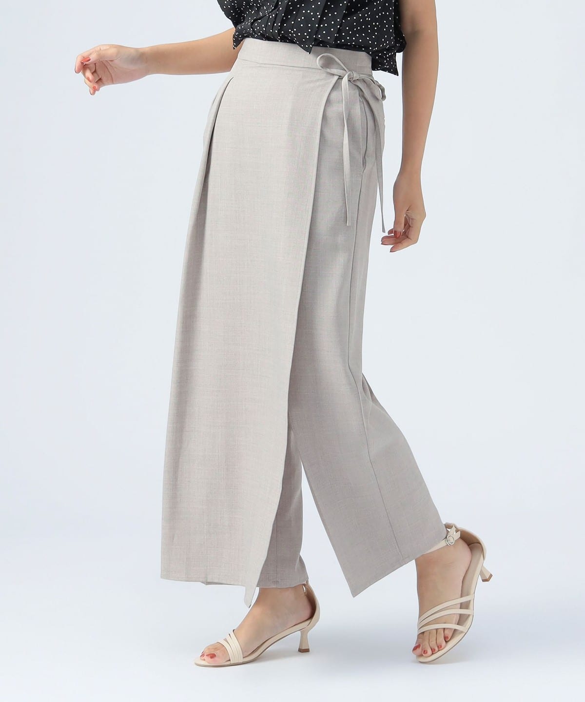 ラップ ワイドパンツ パンツ WOMEN BEIGE ONE SIZE ラップ ワイドパンツ パンツ WOMEN BEIGE ONE SIZE