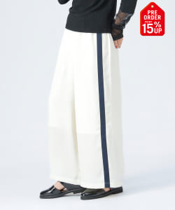 【+15%ポイントUP】サテン ライン トラックパンツ