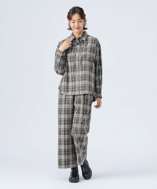 BEAMS HEART（ビームス ハート）チェック スラックス ワイド