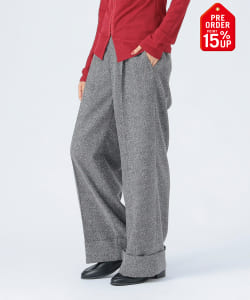 【+15%ポイントUP】ネップ 裾ダブル パンツ