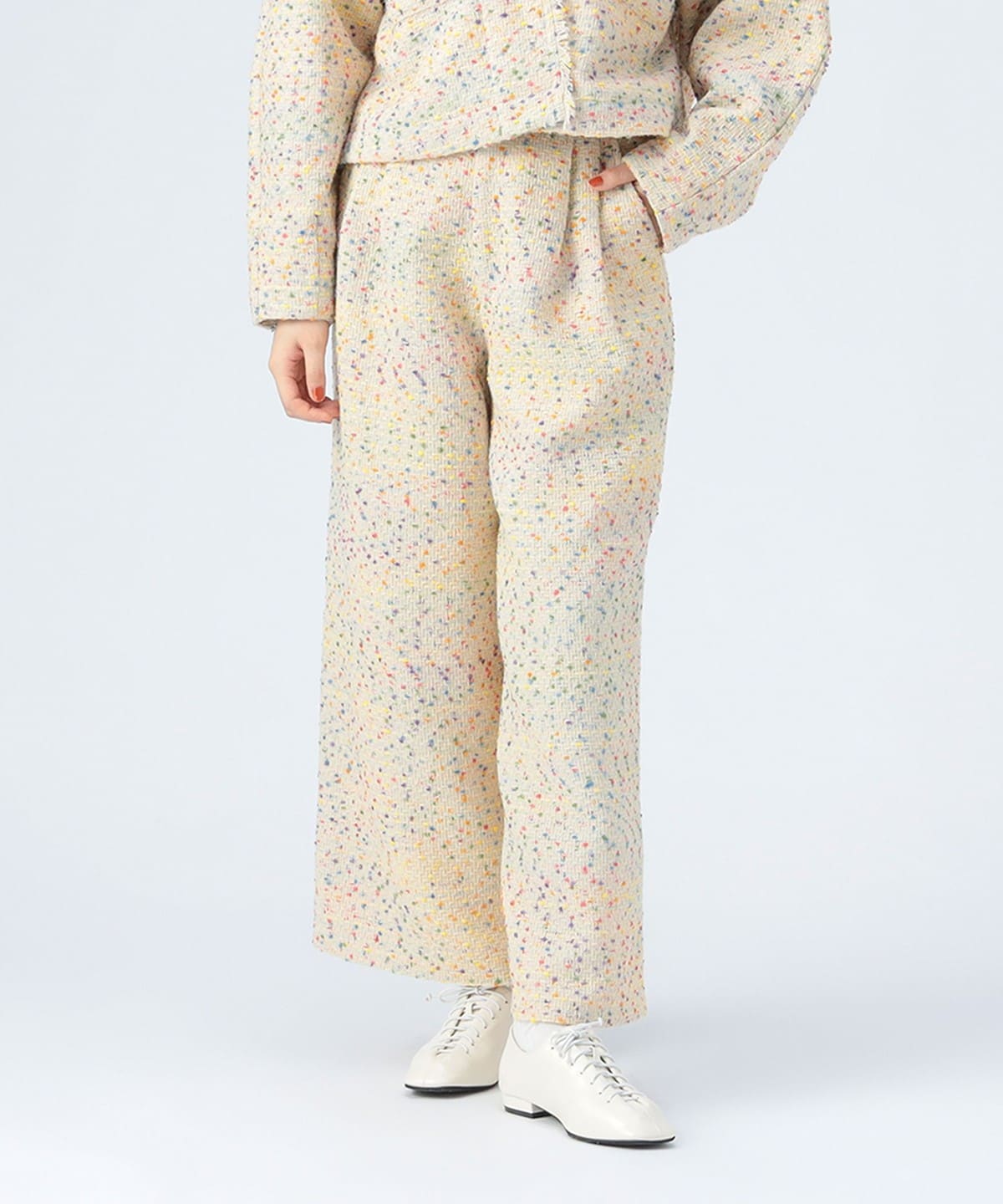 カラー ネップ ツイード パンツ パンツ WOMEN IVORY M カラー ネップ ツイード パンツ パンツ WOMEN IVORY M