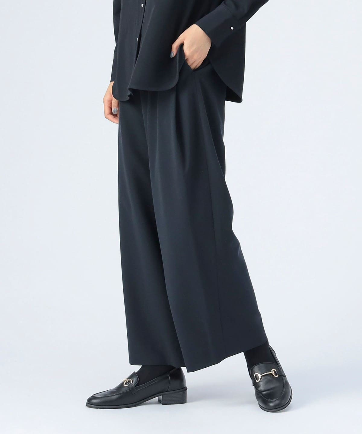 アジャスト タック ワイドパンツ(セットアップ対応) パンツ WOMEN NAVY ONE SIZE アジャスト タック ワイドパンツ(セットアップ対応) パンツ WOMEN NAVY ONE SIZE