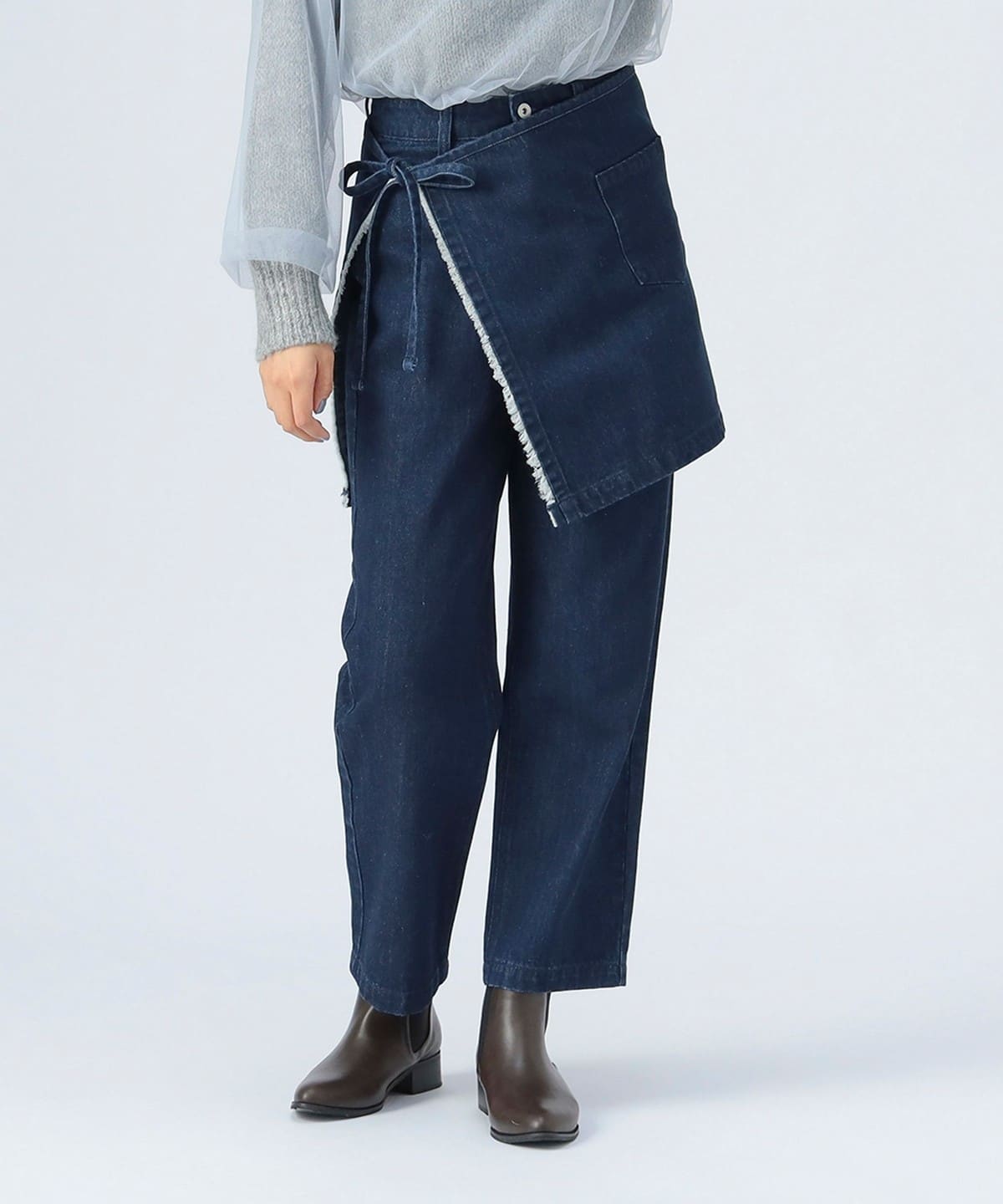 巻きスカート × デニムパンツ パンツ WOMEN INDIGO S 巻きスカート × デニムパンツ パンツ WOMEN INDIGO S