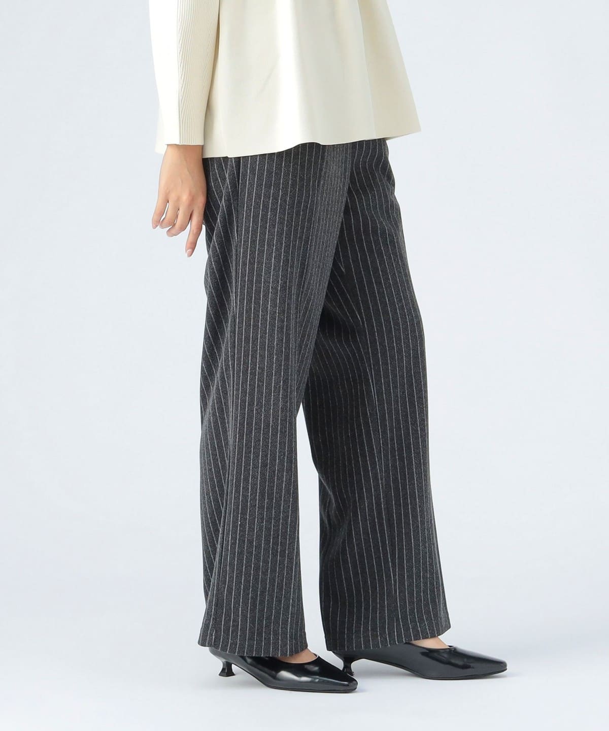 ウォーム イージー パンツ パンツ WOMEN CHARCOAL STRIPE S