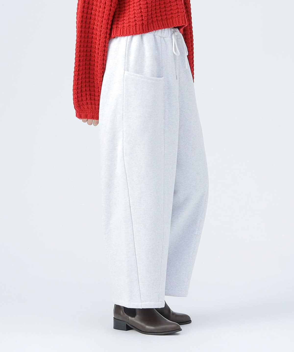 裏起毛 コクーン スウェット パンツ パンツ WOMEN LIGHT GREY ONE SIZE 裏起毛 コクーン スウェット パンツ パンツ WOMEN LIGHT GREY ONE SIZE