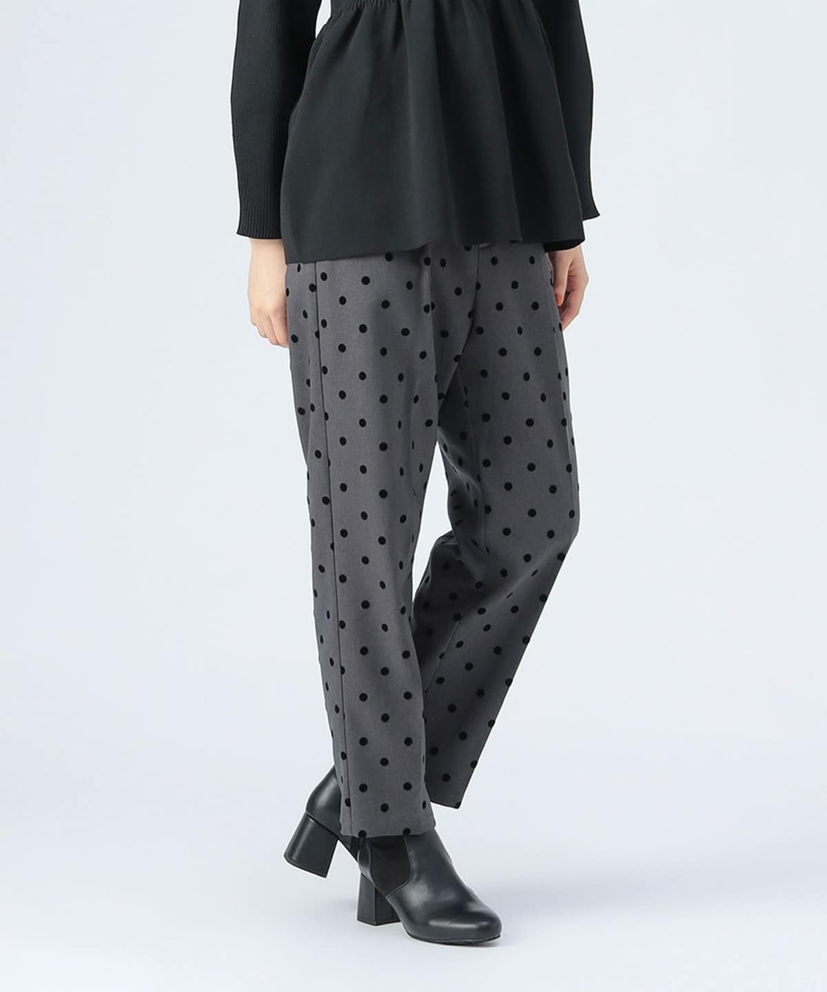 フロッキー ドット パンツ パンツ WOMEN GREY ONE SIZE