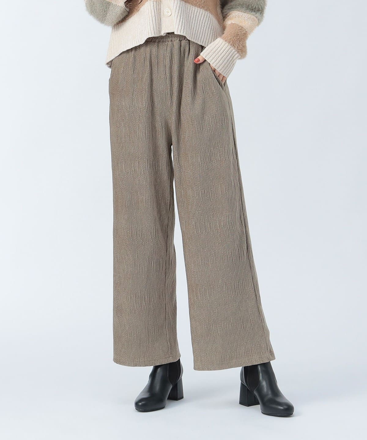 楊柳 ベロア パンツ パンツ WOMEN MOCHA ONE SIZE