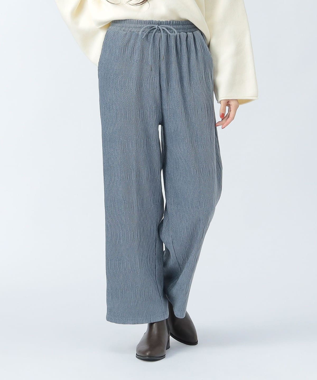 楊柳 ベロア パンツ パンツ WOMEN SAX ONE SIZE