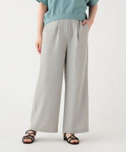 リネンライク イージー ワイドパンツ