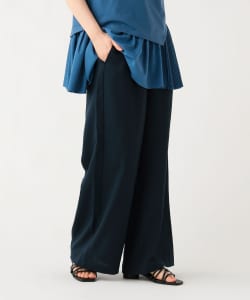 リネンライク イージー ワイドパンツ