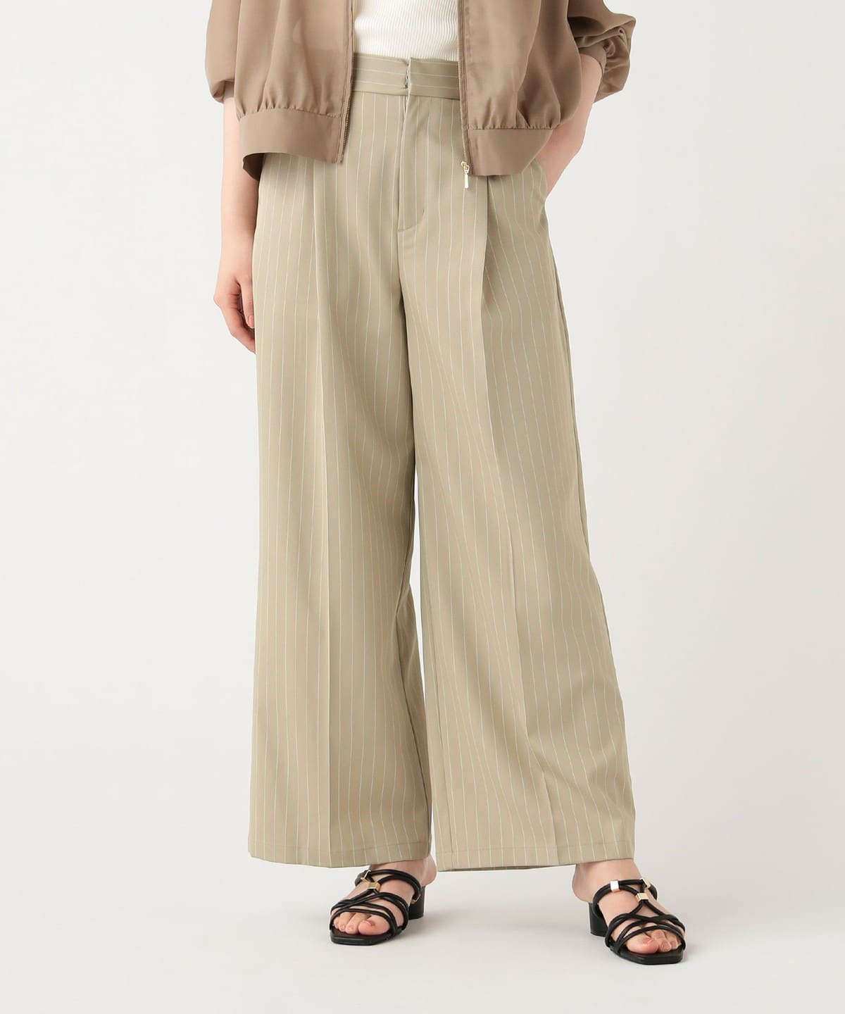 BEAMS HEART（ビームス ハート）ピンストライプ タックパンツ（パンツ