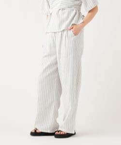 麻混 タック イージー パンツ