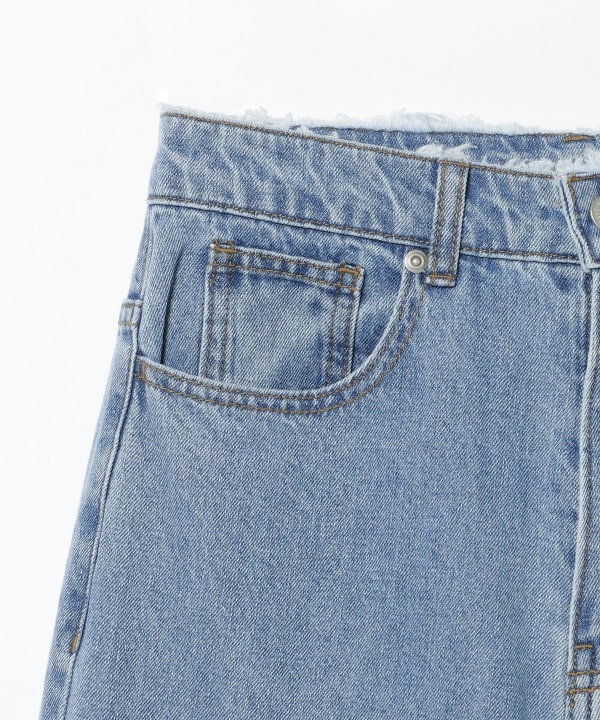 センタープレス ワイド デニム パンツ