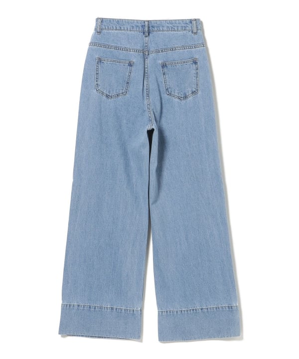 センタープレス ワイド デニム パンツ