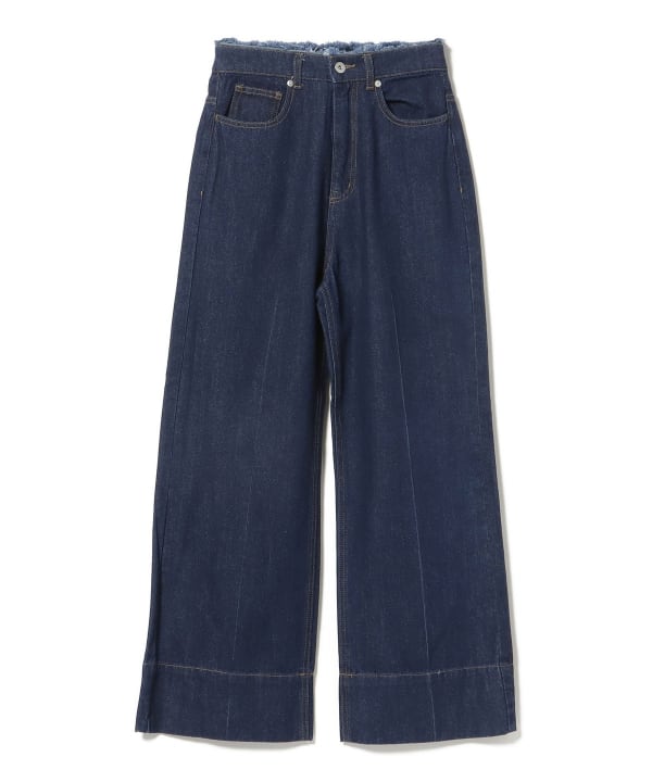 センタープレス ワイド デニム パンツ