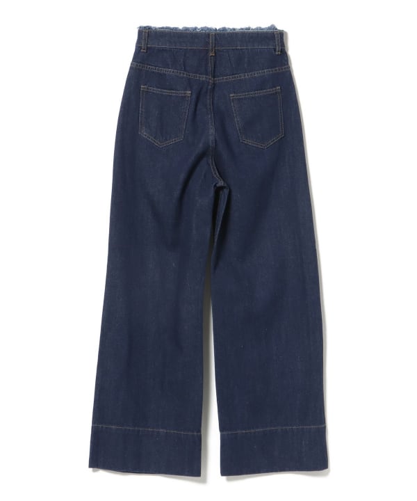 センタープレス ワイド デニム パンツ