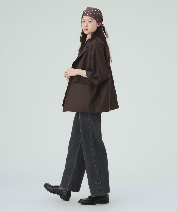 センタープレス ワイド デニム パンツ