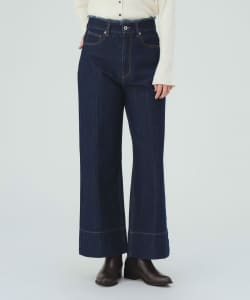 センタープレス ワイド デニム パンツ