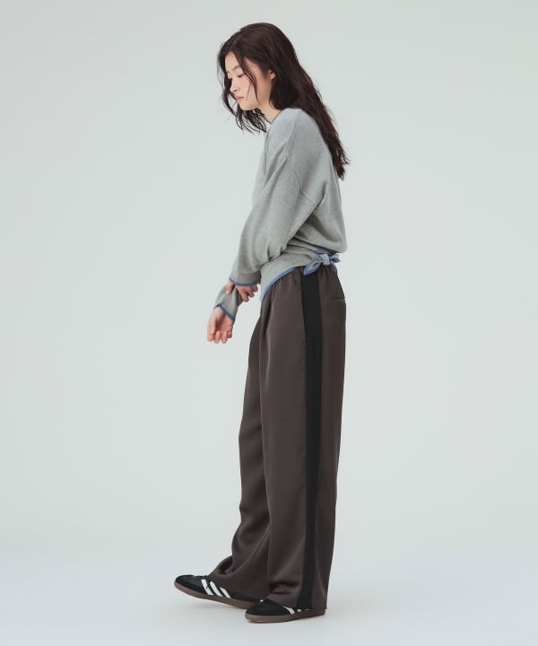 【10%OFFクーポン対象】サイドライン サテン パンツ [H：171cm]