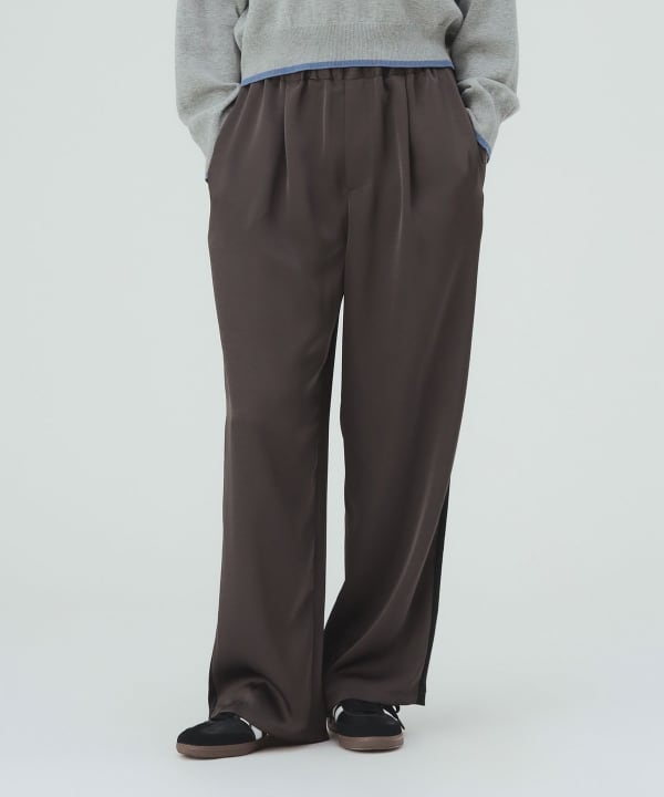 【10%OFFクーポン対象】サイドライン サテン パンツ [H：171cm]