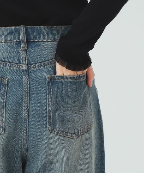 【10%OFFクーポン対象】ワイド ストレート デニム パンツ