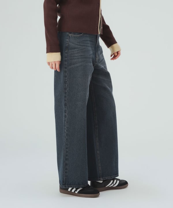 【10%OFFクーポン対象】ワイド ストレート デニム パンツ [H：171cm Size：M]