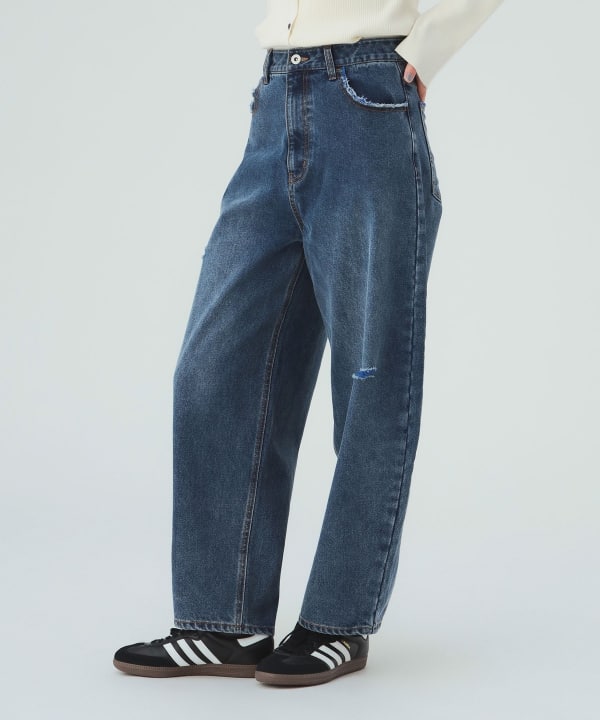 カラーダメージ コクーン デニムパンツ  [H：168cm Size：M]
