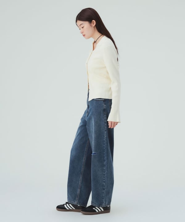カラーダメージ コクーン デニムパンツ  [H：171cm Size：M]