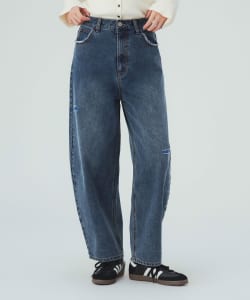 カラーダメージ コクーン デニムパンツ