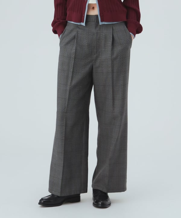 グレンチェック ワイドパンツ [H：171cm Size：M]