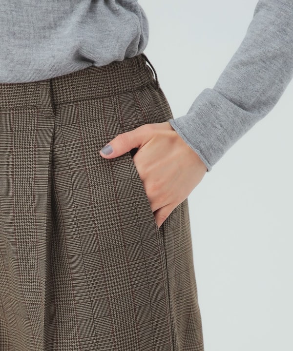 グレンチェック ワイドパンツ