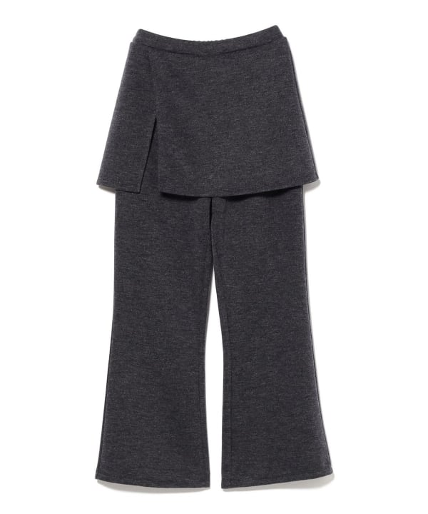 ラップスカート付き カット パンツ ウエストゴムで快適。腰まわりもすっきりカバー