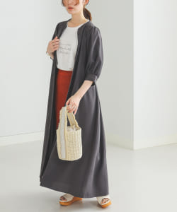 BEAMS HEART / 麻調 ギャザーワンピース