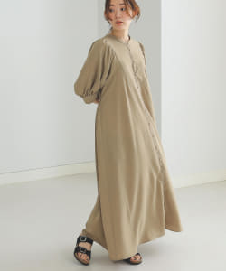 BEAMS HEART / 麻調 ギャザーワンピース