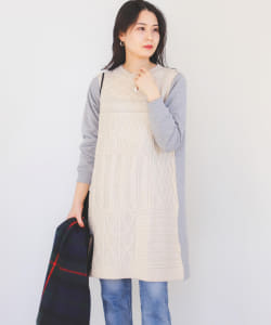 BEAMS HEART / パッチワーク ニットコンビ　ワンピース