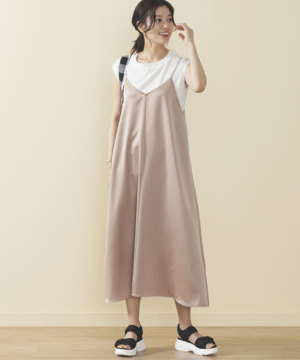Beams Heart ビームス ハート アウトレット Beams Heart サッカーサテン キャミワンピース セット ワンピース ワンピース 通販 Beams