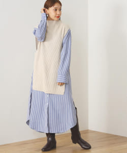 BEAMS HEART / ニットベスト シャツワンピース セット