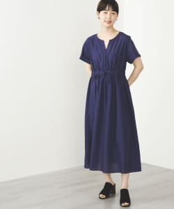 BEAMS HEART / 前釦 スキッパーネック ワンピース