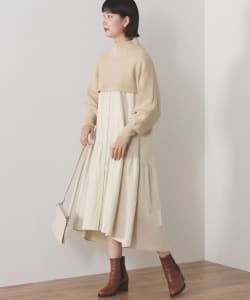 BEAMS HEART / ニット レイヤード ワンピース