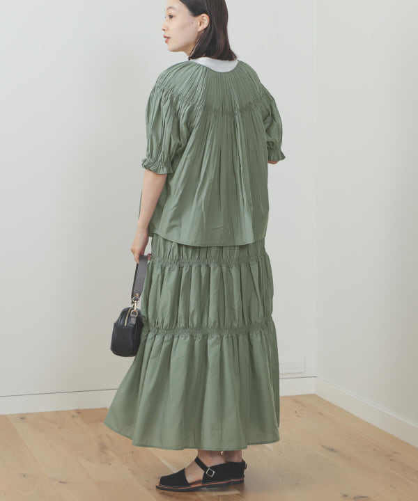 BEAMS HEART（ビームス ハート）ギャザーブラウス×スカート  