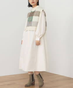 BEAMS HEART / ニットベスト シャツワンピース 2Pセット