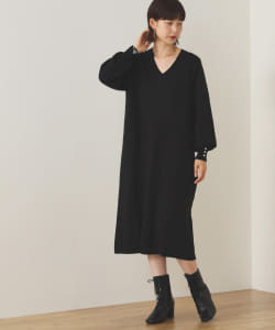 BEAMS HEART / Vネック ロングニットワンピース