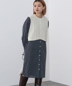 ベスト レイヤード シャツワンピース
