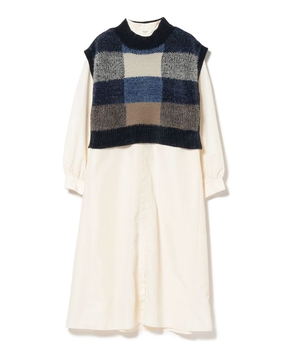 未使用 Ray beams ビームス　シャツワンピース ニットベスト セット 春 B:MING by BEAMS（ビーミング by ビームス）ラメ ニット ベスト