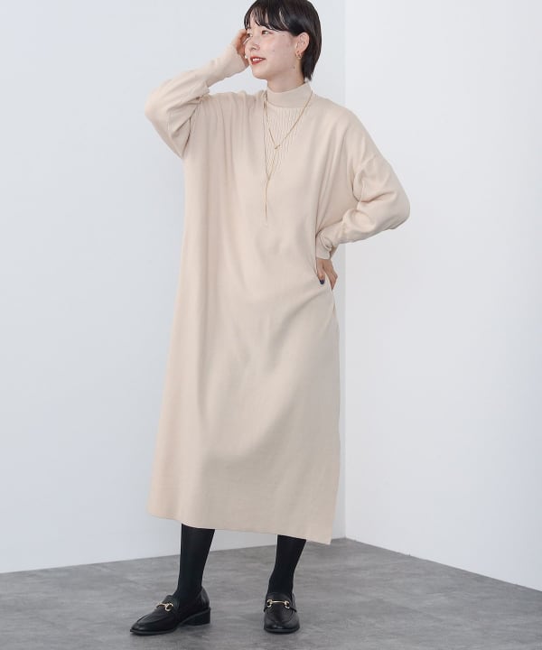 BEAMS HEART（ビームス ハート）リブタートル × ニットワンピース