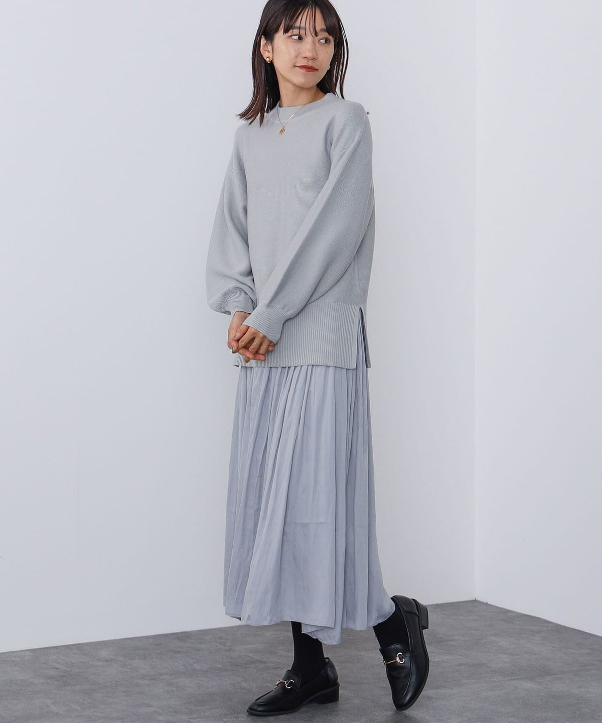 BEAMS HEART BEAMS HEART BEAMS HEART / knit pullover x flare skirt