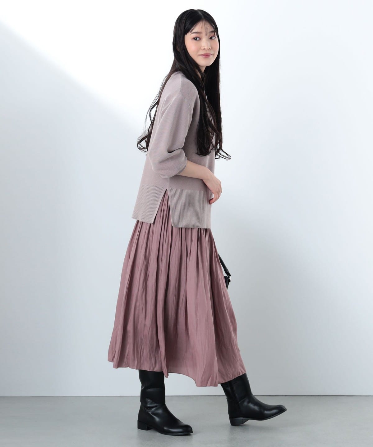 ニットプルオーバー × フレアスカート(セットアイテム) ワンピース WOMEN LIGHT PURPLE ONE SIZE ニットプルオーバー × フレアスカート(セットアイテム) ワンピース WOMEN LIGHT PURPLE ONE SIZE