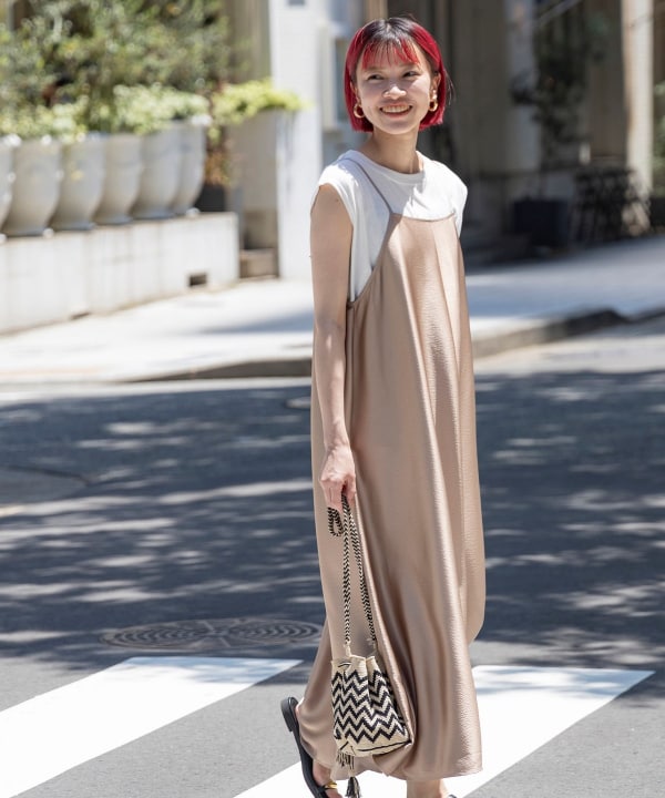 BEAMS HEART（ビームス ハート）サッカーサテン キャミワンピース